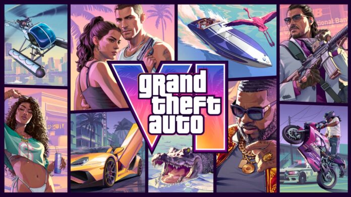 ภาพปกเกม Grand Theft Auto VI รวมตัวละครหลักและบรรยากาศภายในเกม