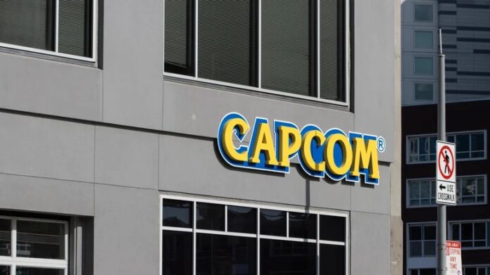 โลโก้ Capcom บนผนังอาคารสำนักงาน