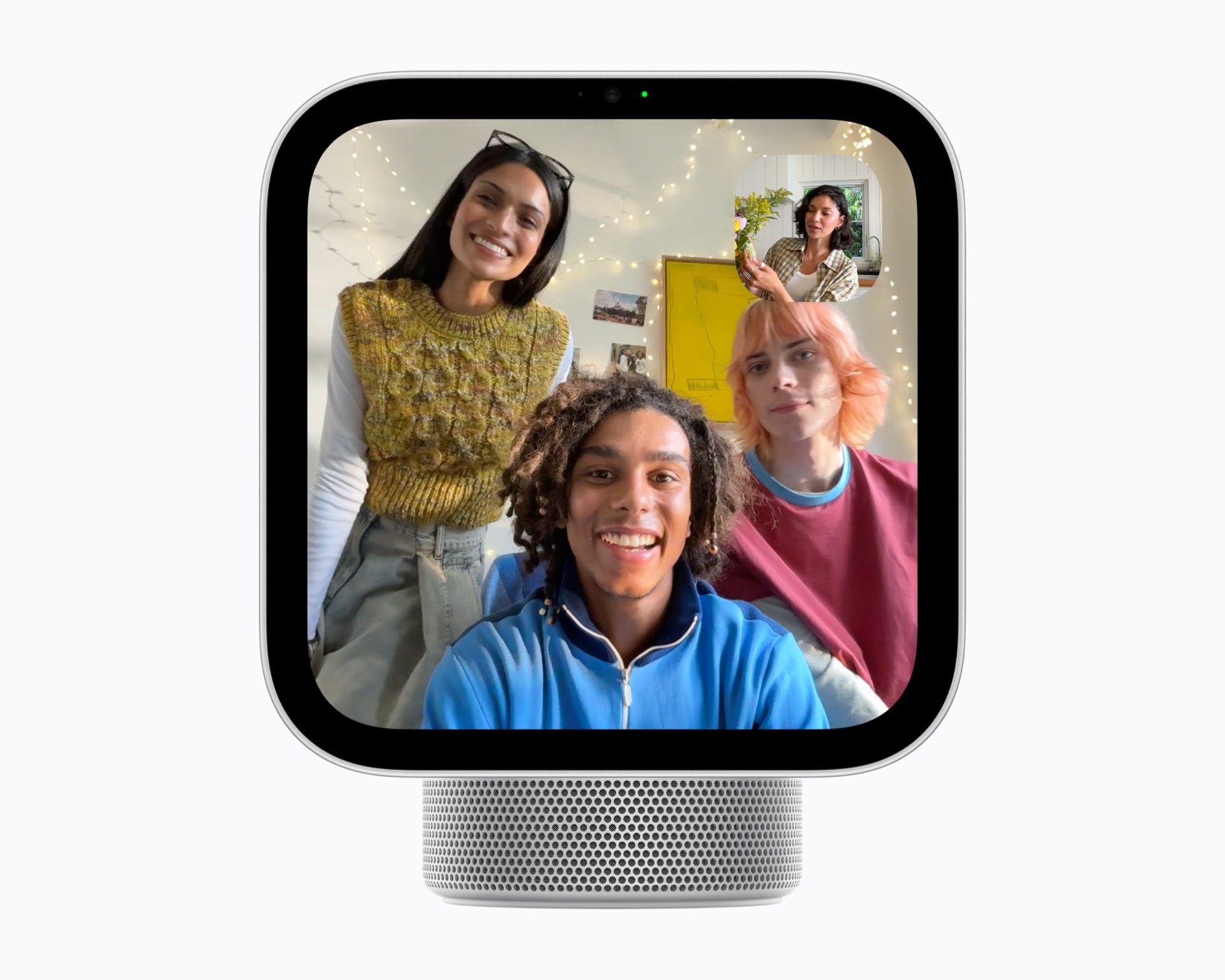 หน้าจอ HomeView แสดงคนที่กำลังคุยผ่าน FaceTime