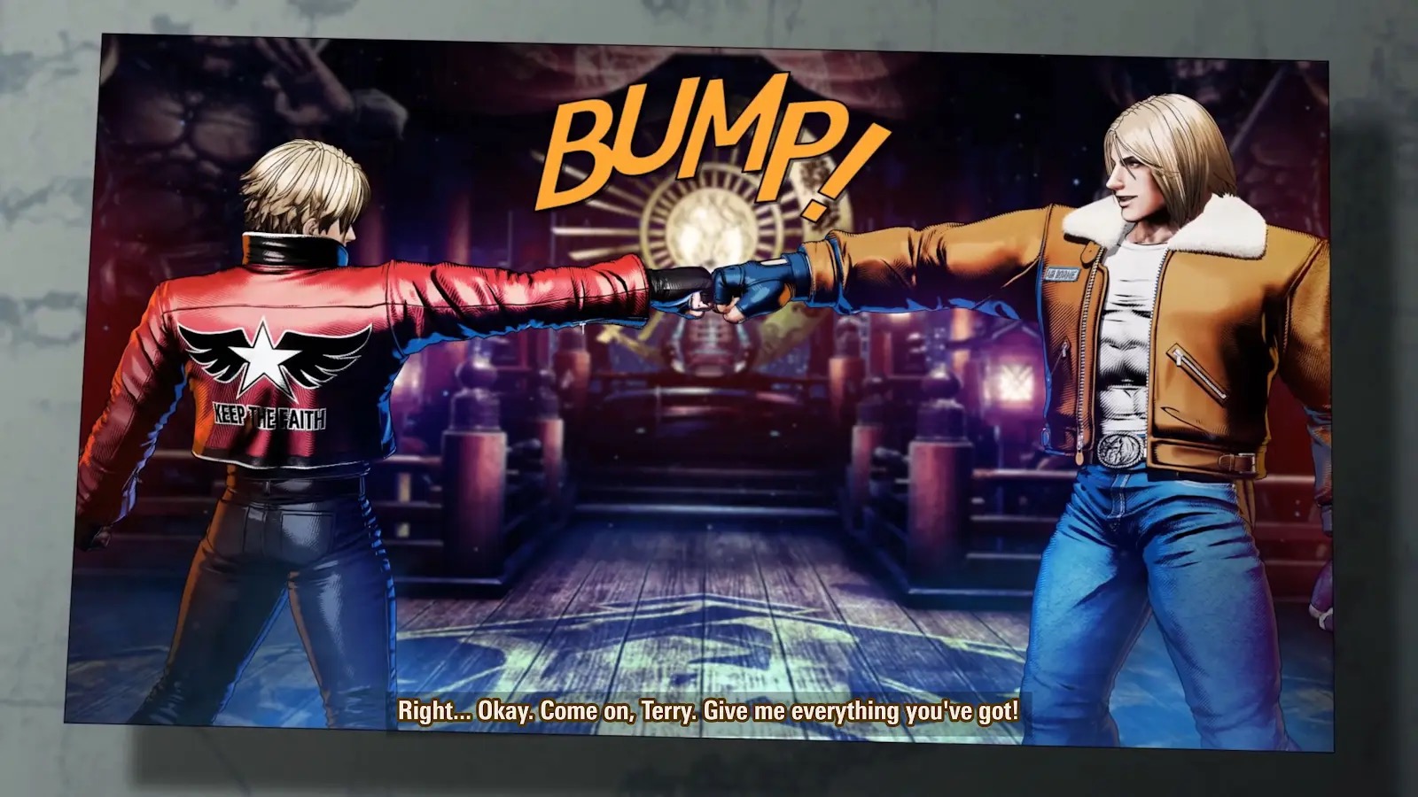 Rock Howard และ Terry Bogard ในฉากคู่ปรับของ Arcade
